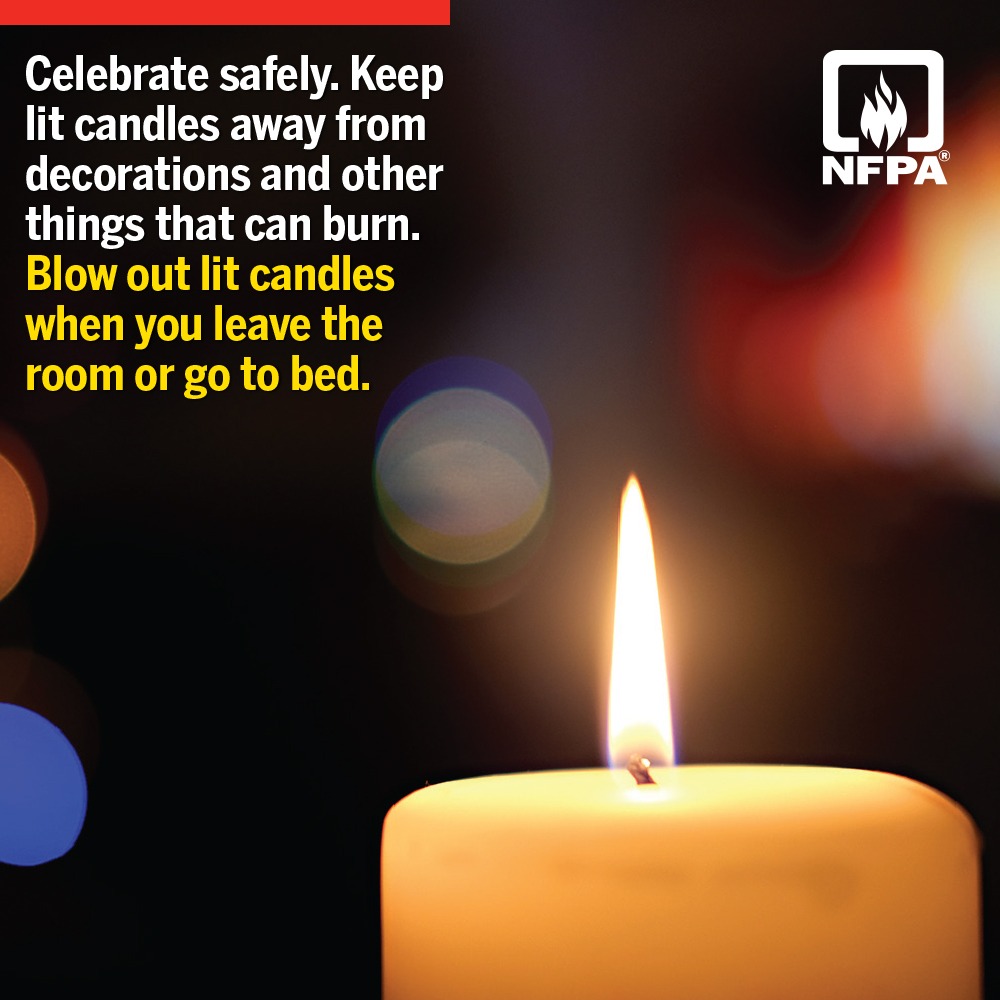 NFPA graphic on candle safety 